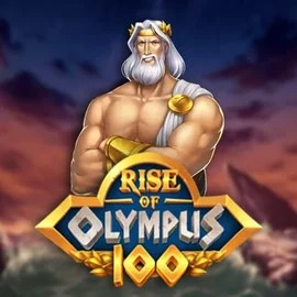 Rise of Olympus 100 slot logo by Play'n GO at Pelican Casino